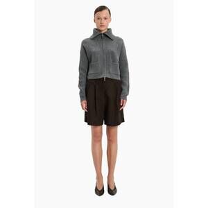 NEW ARCH4 CASHMERE nara zip-up cardigan in granite marl